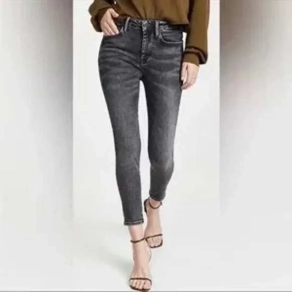 Frame Denim Le One Skinny Jeans Dark Wash Women's Size 1 Gray Black Hughes 24 25